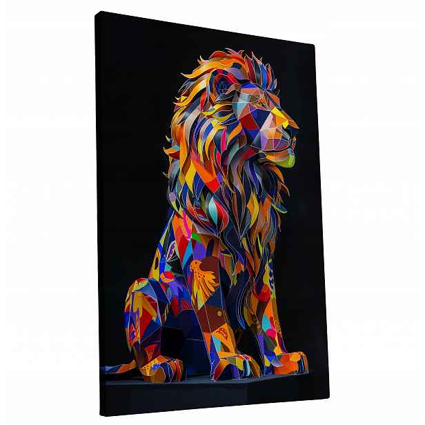 Obraz na plátně Barevný Lev v Moderním Stylu pro dům, pokoj, obývací pokoj 60x90