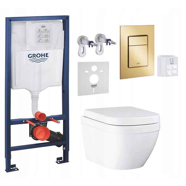 7v1 Wc Podomítkový Set, Stelaz s Wc Mísou Grohe Euro Ceramic, Tlačítko