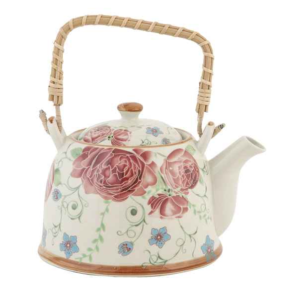 Konvička se sítkem pivoňky - 17*14*12 cm / 0,7L Clayre & Eef