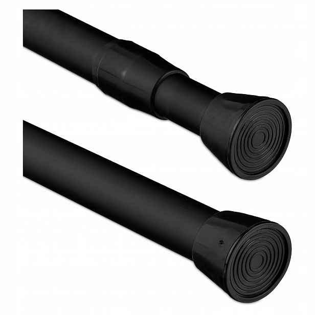 Sprchová tyč 110-200 cm nerezová ocel černý bez