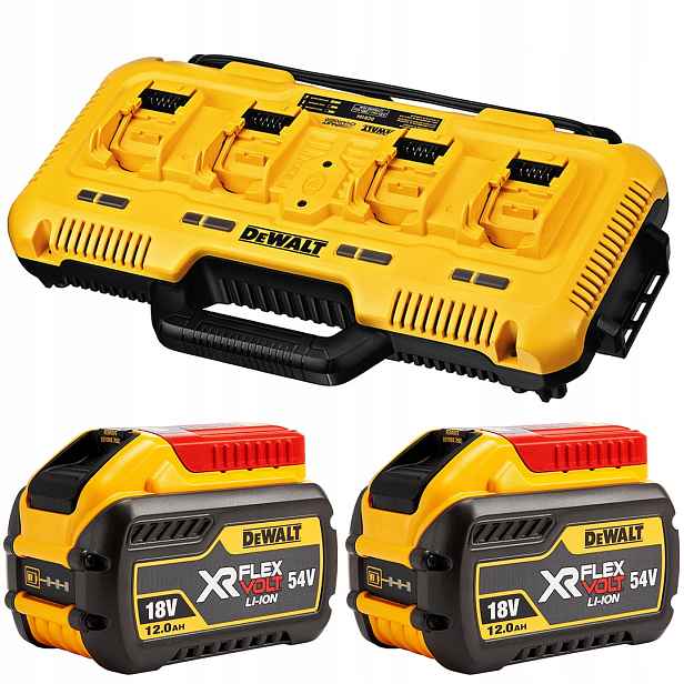 Vícenapěťová nabíječka DeWalt DCB104 4-portová 2x akumulátor DCB548 12Ah