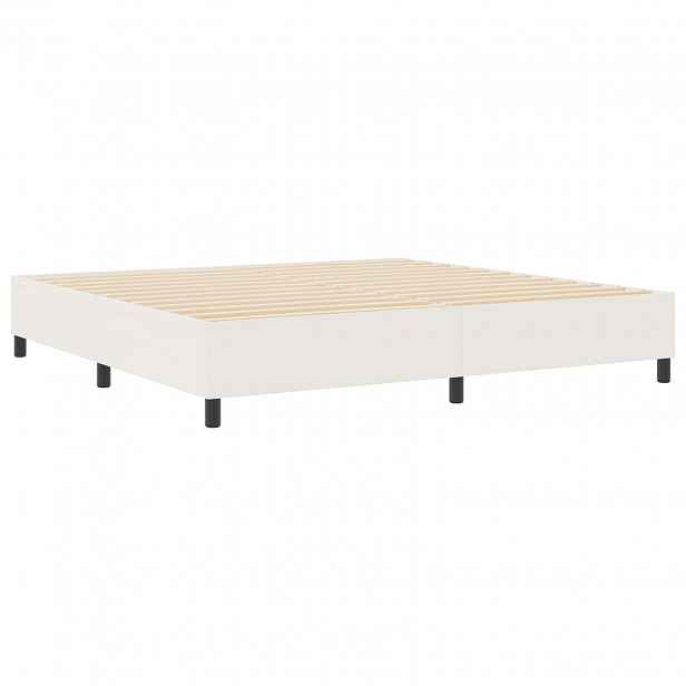 vidaXL Rám platformy Krémová 200 x 200 cm Žebrovaná látka