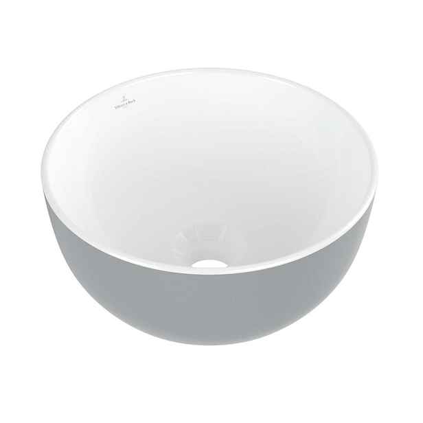 Villeroy & Boch Artis - Umyvadlo na desku, průměr 33 cm, bez přepadu, bez otvoru pro baterii, French Linen 438932BCT7