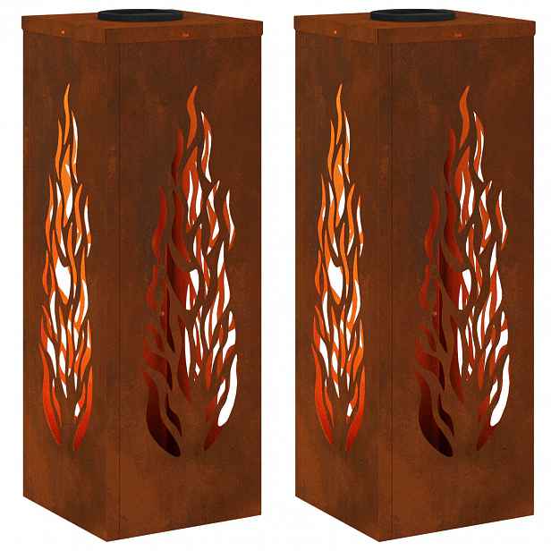 vidaXL Solární LED Cestovní Světlo 2 ks Teplá bílá 18 x 18 x 50 cm