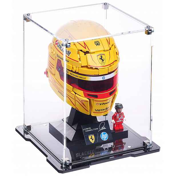 Blacked Brick vitrína pro Lego 43022 Helma Lewis Hamilton Scuderia Ferrari Hp