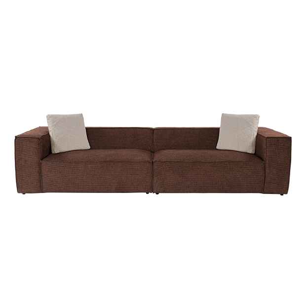 Hanah Home Čtyřmístná pohovka Lora 300 cm hnědá