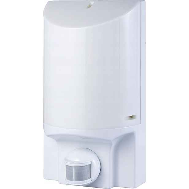 Nástěnné svítidlo E27 s pohybovým senzorem e.sensor.lum.52.e27.bílé (bílé) 180°, IP44