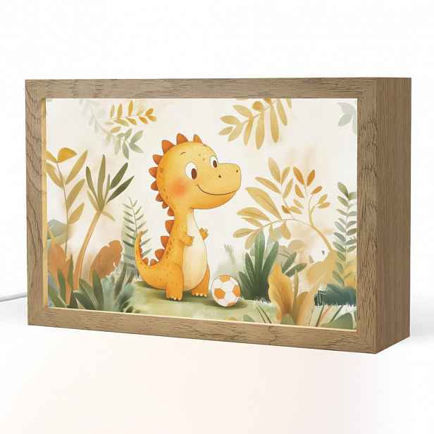 OnlyWow NOČNÍ LAMPIČKA Dino - Fotbal - Orange 30x20 cm