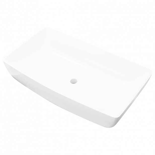 vidaXL Luxusní keramické obdelníkové umyvadlo - 71 x 39 cm - bílé