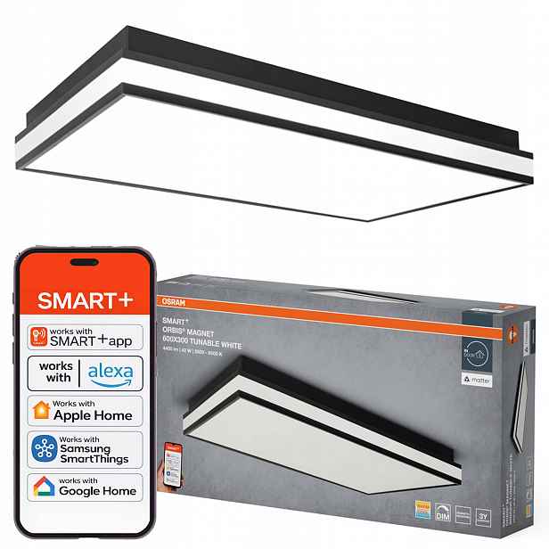 Led panel 42W 2300lm Cct Černý 60x30 cm Smart+ WiFi Matter Magnet Osram