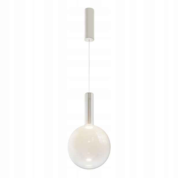 Závěsná lampa bílá skleněná Led koule Ø25 cm do obývacího pokoje jídelny Maytoni