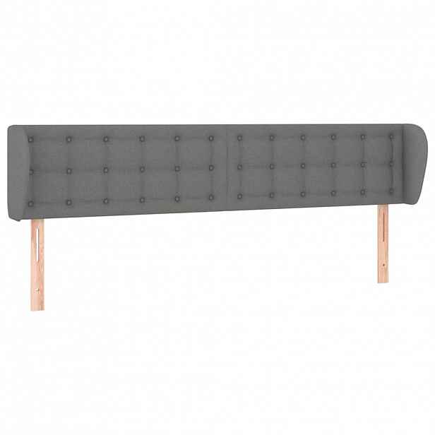 vidaXL Čelo postele typu ušák tmavě šedé 203x23x78/88 cm textil