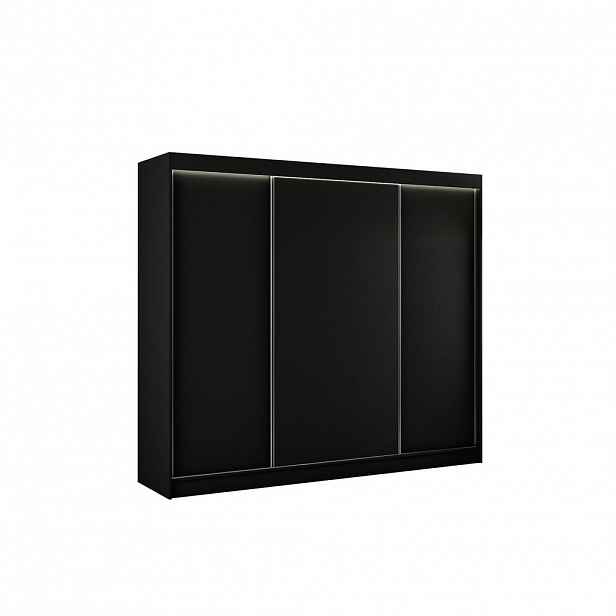 ALTDECOR ŠATNÍ SKŘÍŇ BERGO s LED – 250 cm – černá