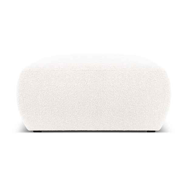 Bílý taburet z textilie bouclé Molino – Micadoni Home