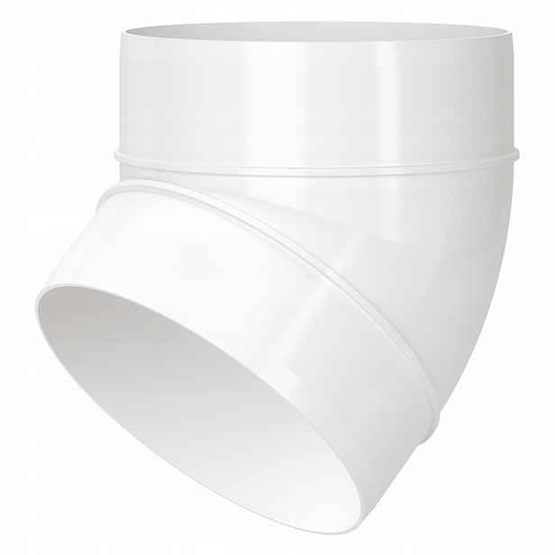 Kruhové ventilační koleno Vents Fi 100 mm 45 stupňů Pvc Ventilace 491