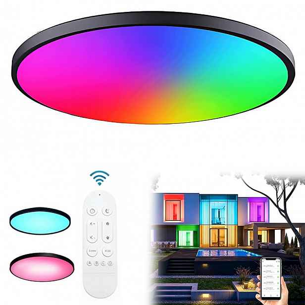 Lampa Stropní Svítidlo Led Rgb Bílá Cct 2700K-6500K Wifi Dálkový Ovladač Rf Aplikace