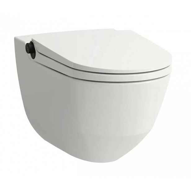 Laufen Cleanet Riva - Elektronický bidet s keramikou, závěsný, Rimless, SoftClose, matná bílá/matná černá H8206917650001