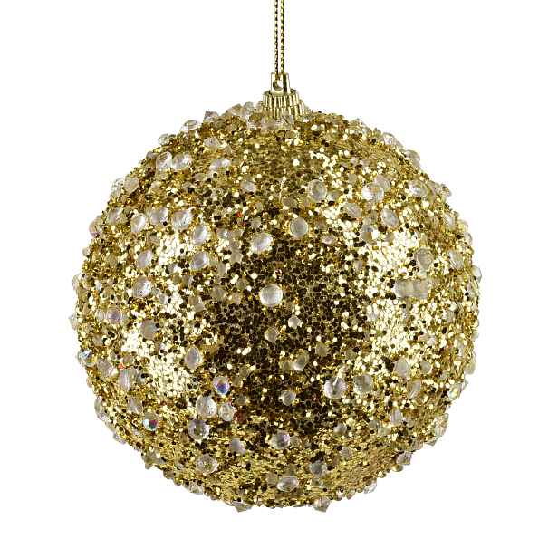 Mondex Vánoční baňka SANTA LILA Bauble 10 cm zlatá