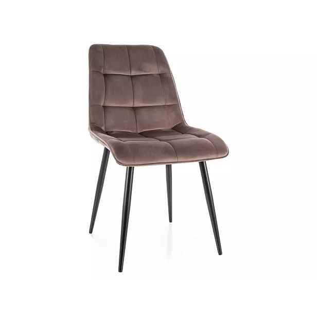 Signal Jídelní židle CHIC VELVET | černý mat nohy Barva: cappuccino BLUVEL 38