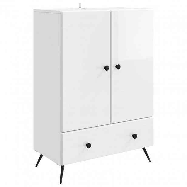 vidaXL Servírovací skříň Bílá s vysokým leskem 66 x 34,5 x 95 cm