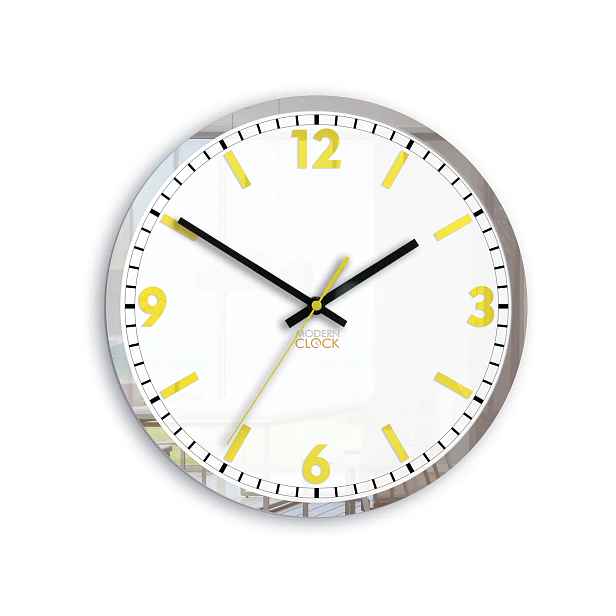 ModernClock Nástěnné hodiny Solar 30 cm žluté