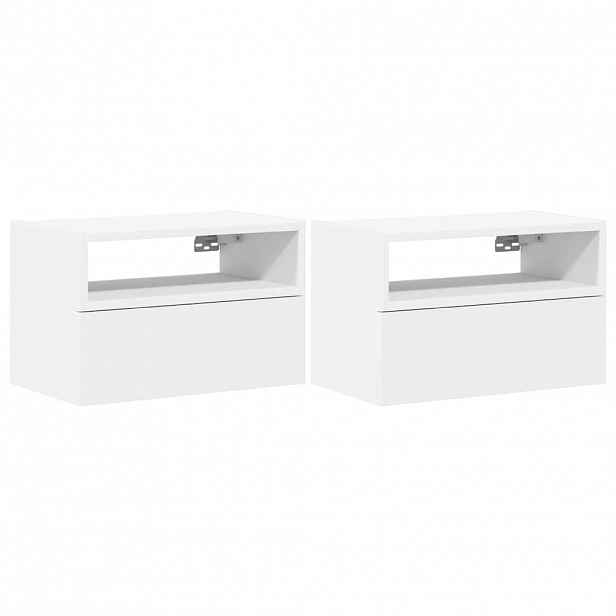 vidaXL Nástěnné noční stolky 2 ks bílé 45x26x28,5 cm