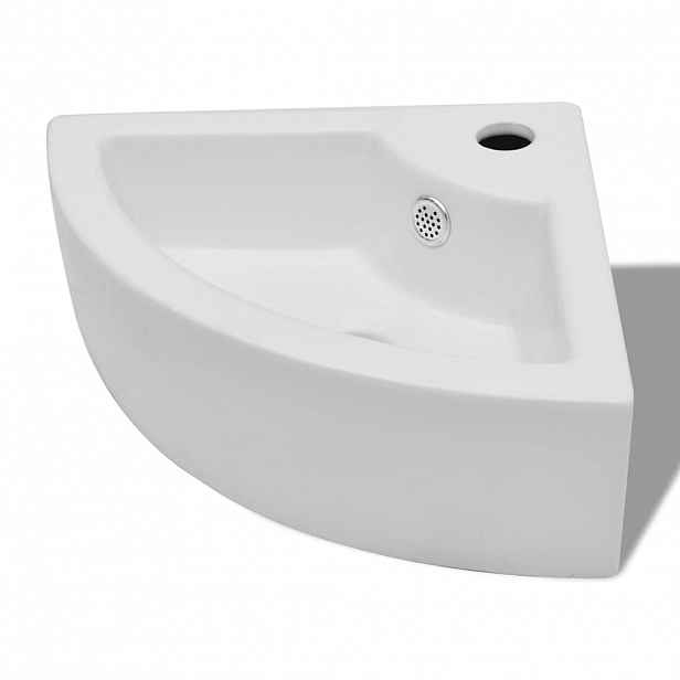 vidaXL Umyvadlo s přepadem 45 x 32 x 12,5 cm bílé