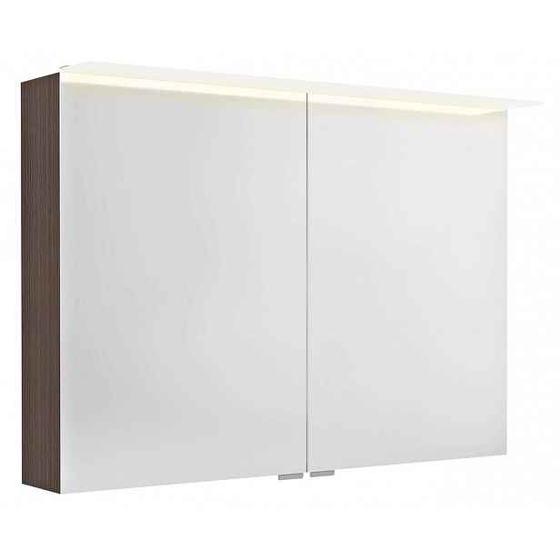 Sapho Linex - Zrcadlová skříňka s LED osvětlením 100x70x15 cm, 2x dvířka, borovice rustik LX100-0016