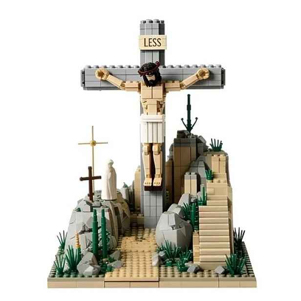 Stavební Kostky Figurka Diorama Ježíš Na Kříži Dekorace Dárek