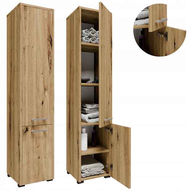 Koupelnová skříňka F1402DART artisan 140 stojící, závěsný sloupek, regál, skříň