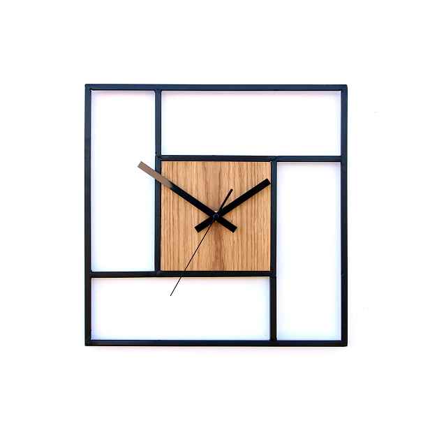 ModernClock Nástěnné hodiny Steve 33 cm černé/hnědé