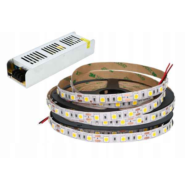 Set 10 m Led pásek 5050 Bílá Studená 144 W Výkon