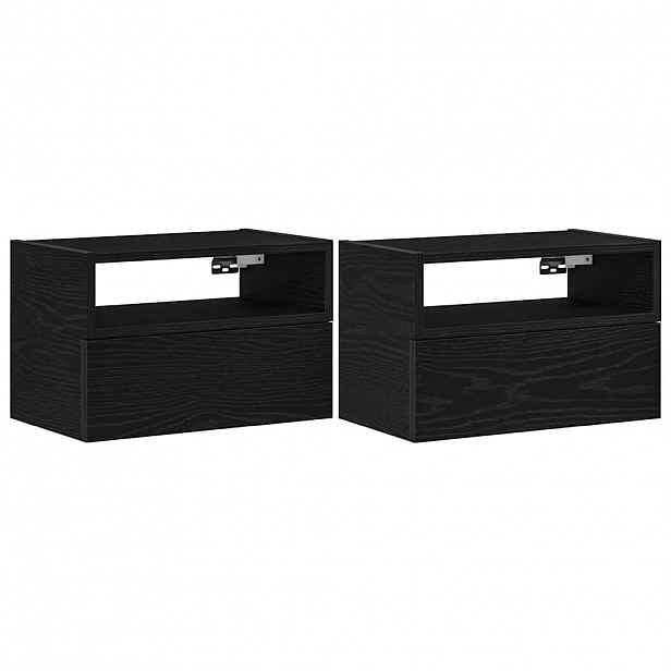 vidaXL Nástěnné noční stolky 2 ks černé 45x26x28,5 cm