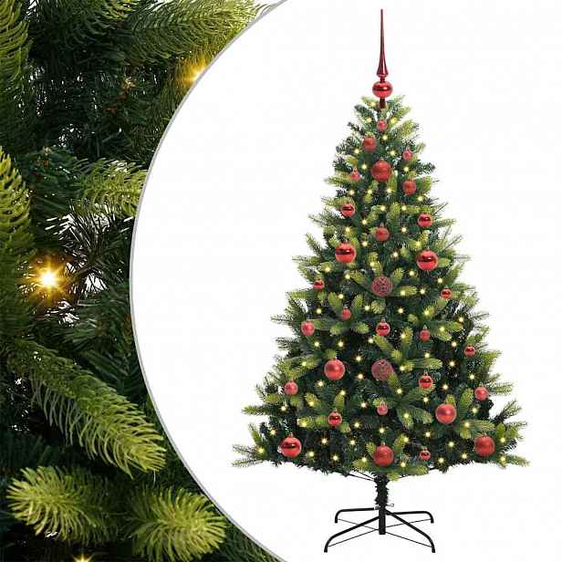 vidaXL Umělý zavěšený vánoční stromeček 150 LED Zelená 120 cm PVC a PE