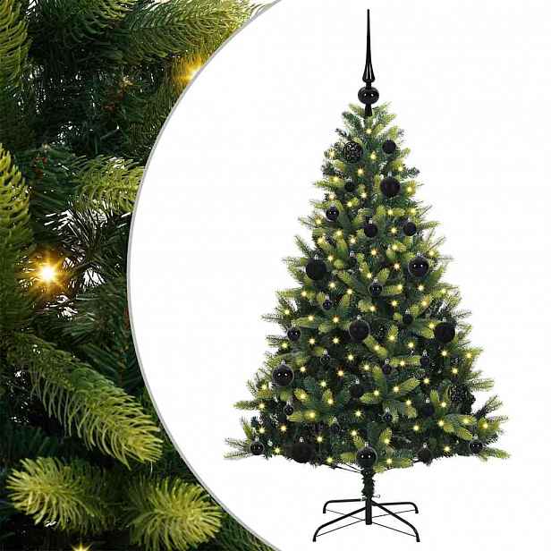 vidaXL Umělý zavěšený vánoční stromeček 150 LED Zelená 120 cm PVC a PE
