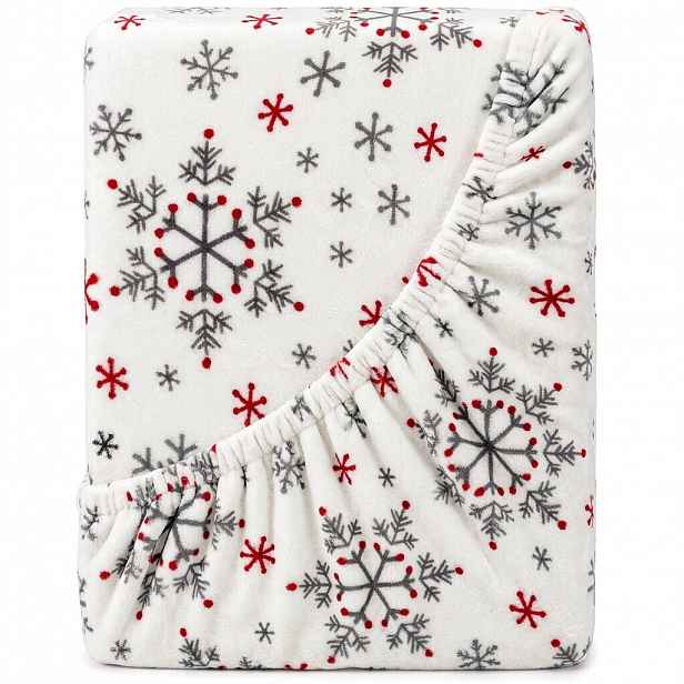 4Home Vánoční prostěradlo mikroflanel Snowflakes