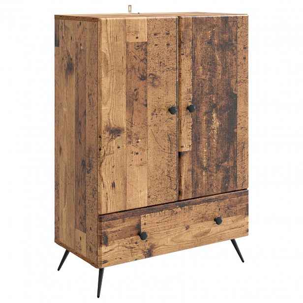 vidaXL Servírovací skříň Staré dřevo 66 x 34,5 x 95 cm