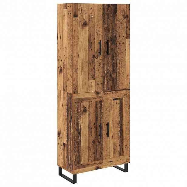 vidaXL Vysoký bufet 2 ks Staré dřevo 69,5 x 34 x 180 cm
