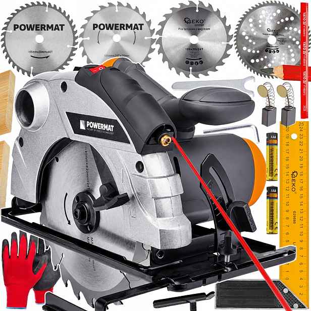 Kotoučová Pila Ruční Pila Na Dřevo Řezačka 2250W Laser 4x Kotouč XXL