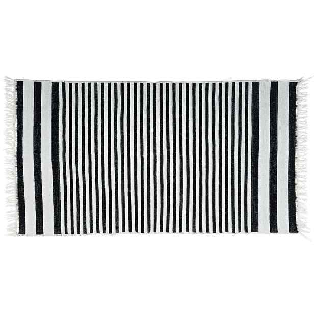 Kusový oboustranný vzorovaný kobereček KILIM - bílá/černá 60x120 cm