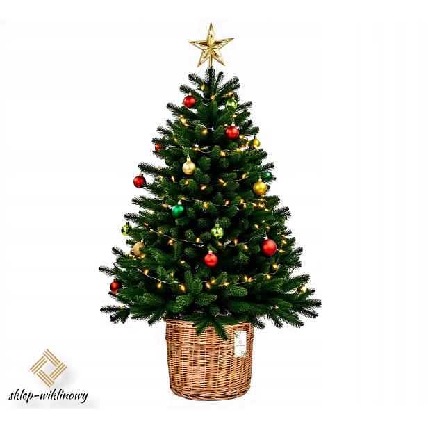 Obal na květináč Květináč proutěný Velký vánoční 44 cm