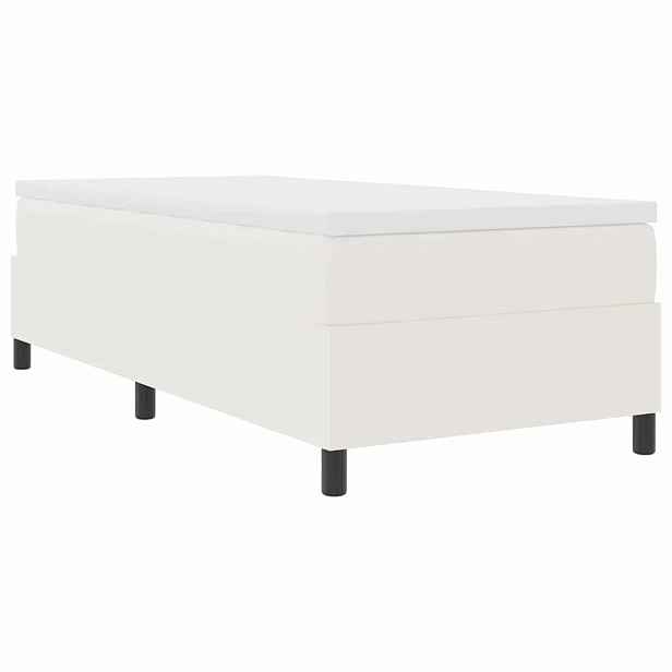 vidaXL Postel s boxspringem Krémová a bílá 80 x 200 cm Žebrovaná látka