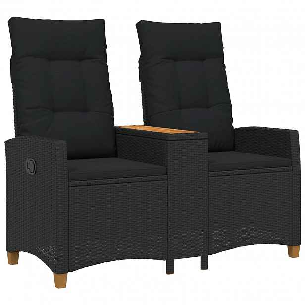 vidaXL Skládací lavice se stolem 2 -Seater 126 x 65 x 112 cm polyratan