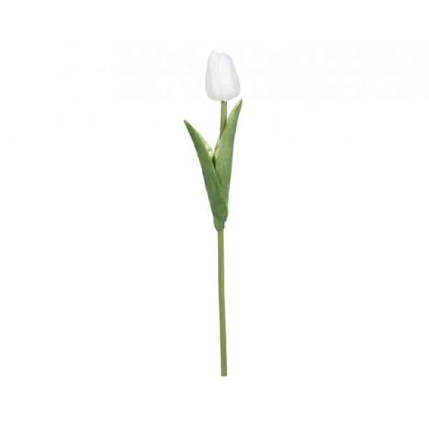 Umělá květina Tulipán 34 cm, bílá