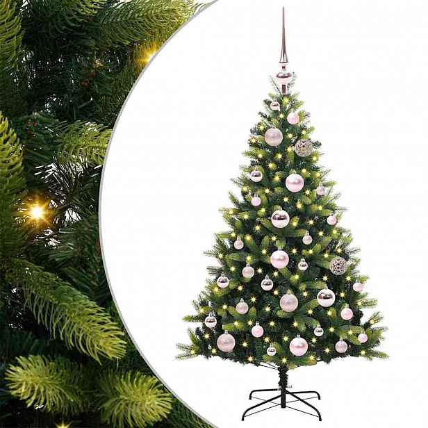 vidaXL Umělý zavěšený vánoční stromeček 150 LED Zelená 120 cm PVC a PE