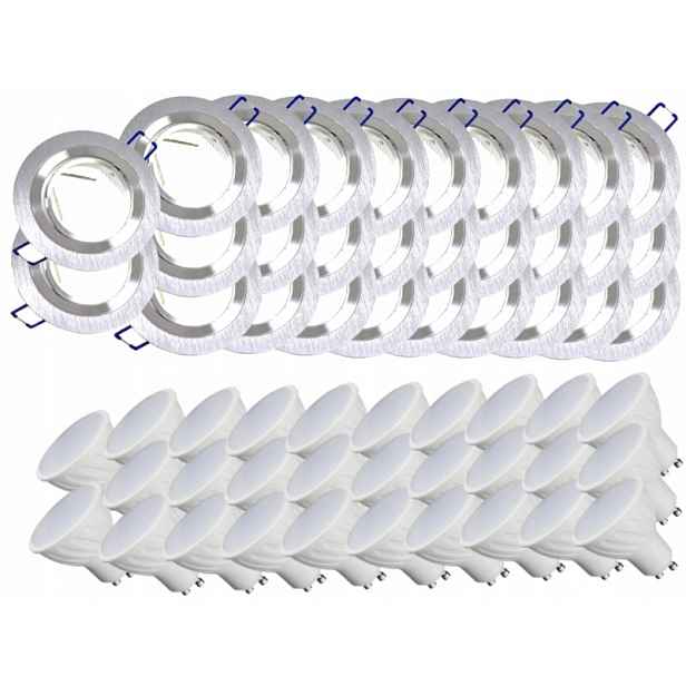 29x Hliníková Lampa Inox Bodové Osvětlení 3W Led Žárovky