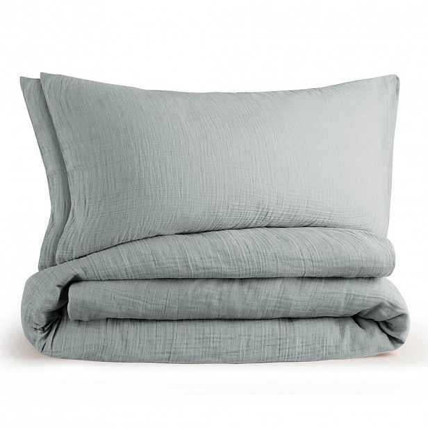 Blumtal POVLEČENÍ mušelín, 100% bavlna, 200/220 cm & 2x 40/80 cm, modrá