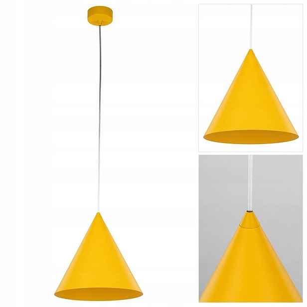 Závěsná lampa Cono žlutá barva harmonický design v kuchyni Tk Lighting