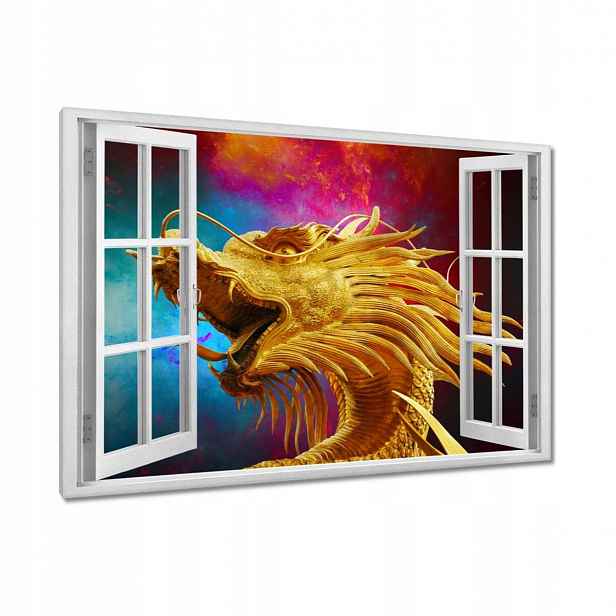 Obrazy 120x80 Zlatý čínský drak