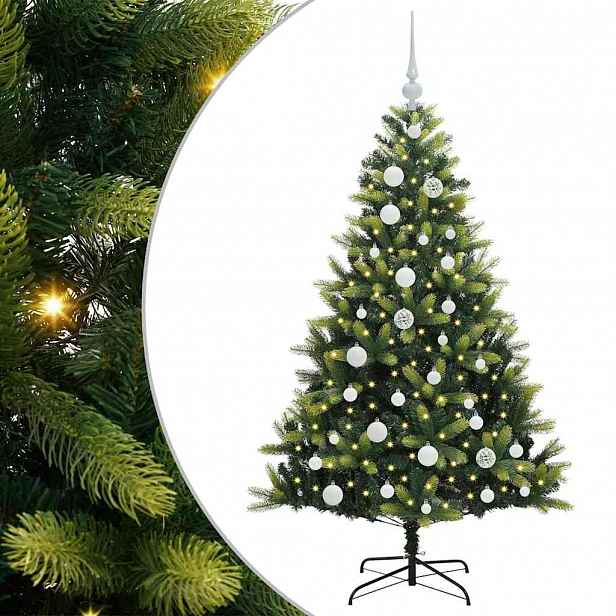 vidaXL Umělý zavěšený vánoční stromeček 150 LED Zelená 120 cm PVC a PE